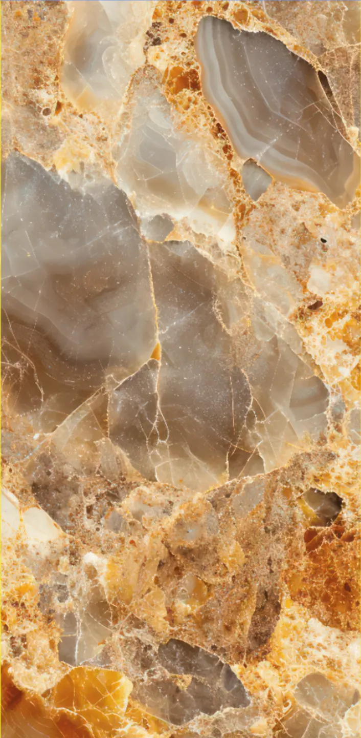 Photo Panneau mural douche NU VIPANEL PIERRE HONEY 2 BRI. 1250x2550x3MM