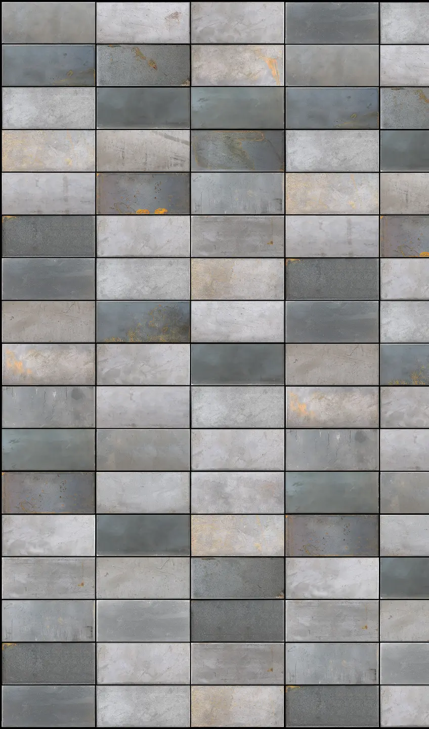 Panneau mural douche VIPANEL CARRELAGE TUILE METAL BRI. 1500x2550x3MM|Revêtement pour salle de bain