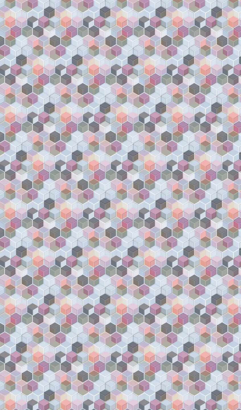 Panneau mural douche VIPANEL MOTIF CUBE PASTEL VEL. 1500x2550x3MM|Revêtement pour salle de bain