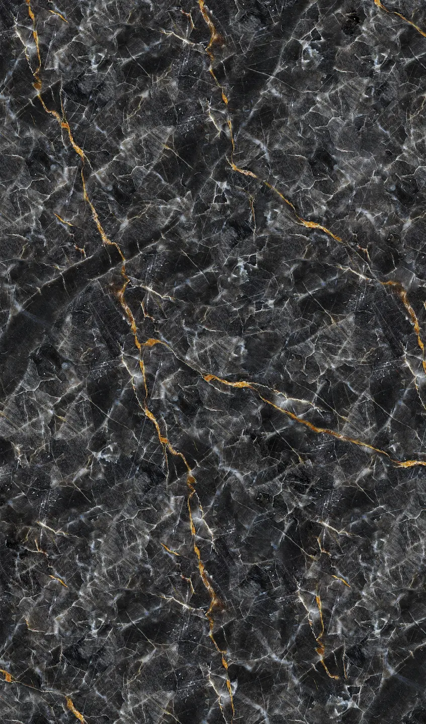 Panneau mural douche VIPANEL PIERRE MARBRE NOIR DORÉ BRI. 1500x2550x3MM|Revêtement pour salle de bain