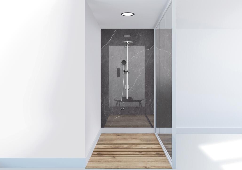 Photo Panneau mural douche NU VIPANEL ARAGON NOIR BRI. 1000x2550x3MM