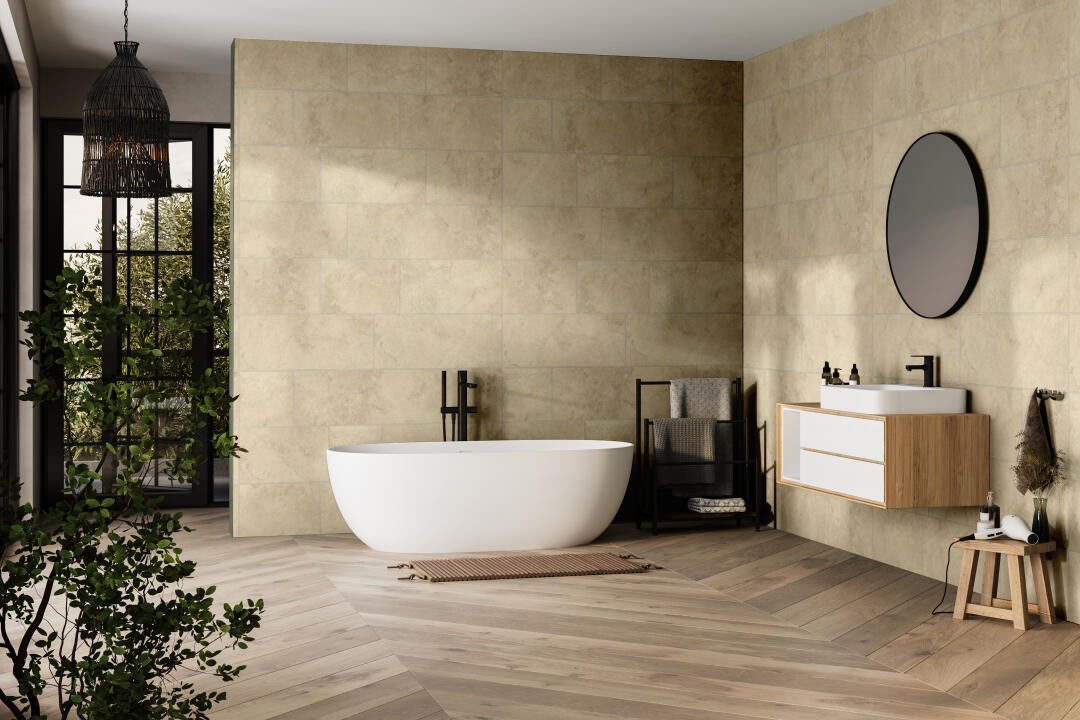 Panneau mural douche VIPANEL CARRELAGE TRVT T FEEL 1000x2550x3MM|Revêtement pour salle de bain