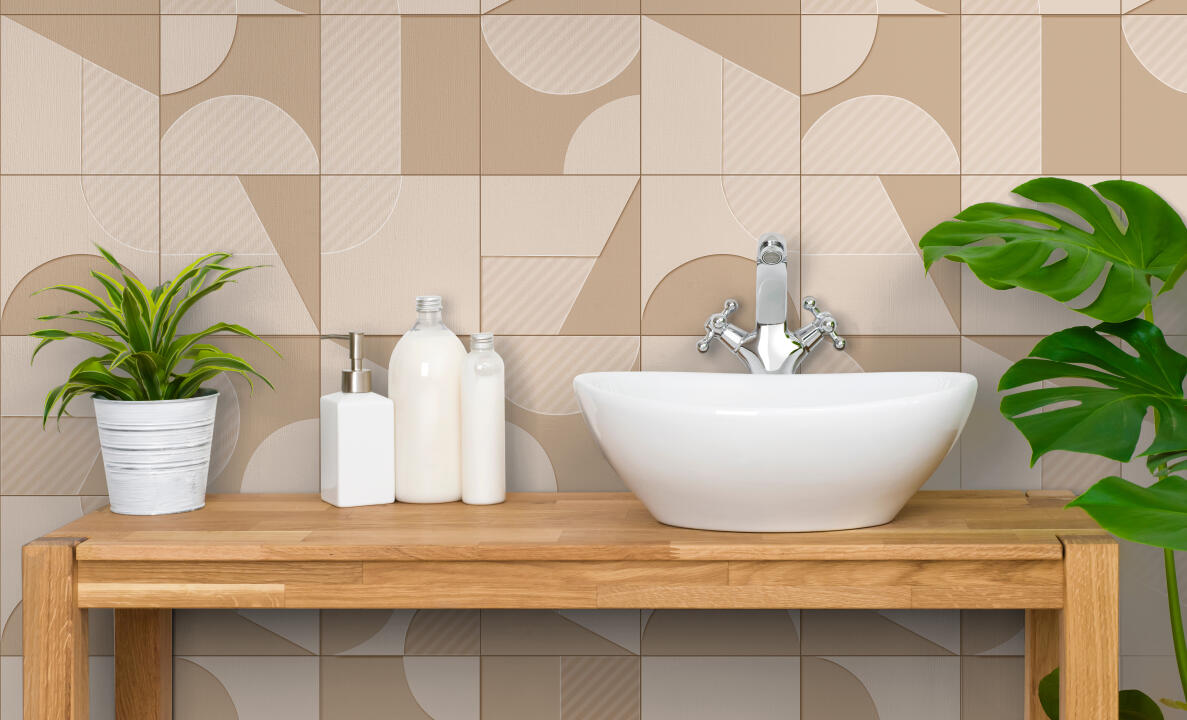 Panneau mural douche VIPANEL CARRELAGE CUBISME BRI. 1500x2550x3MM|Revêtement pour salle de bain