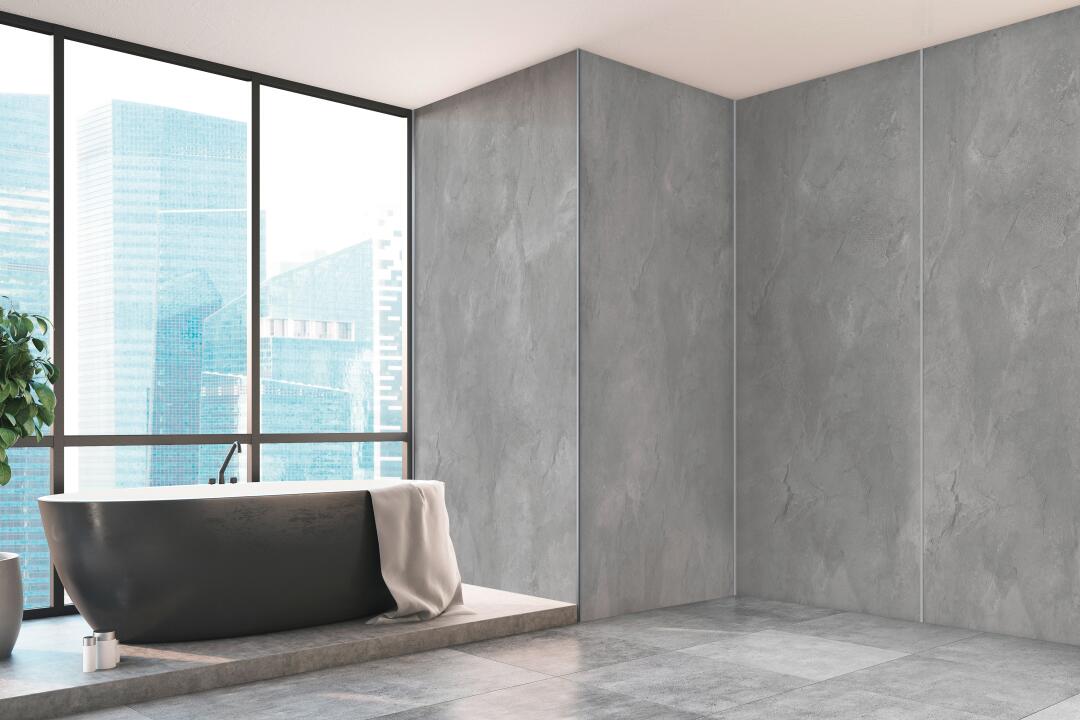 Photo Panneau mural douche NU VIPANEL BETON ANTHRACITE MAT 1500x2550x3MM