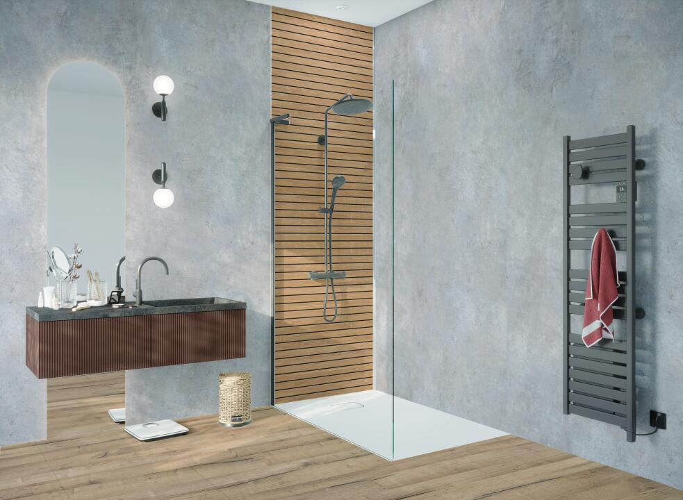 Photo Panneau mural douche NU VIPANEL BETON BÉTON PATINÉ MAT 1500x2550x3MM