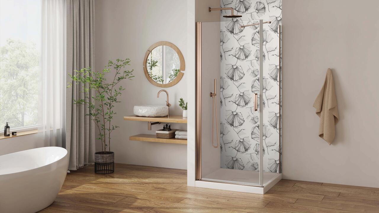 Photo Panneau mural douche NU VIPANEL COULEUR UNIE GRIS MAT 1500x2550x3MM