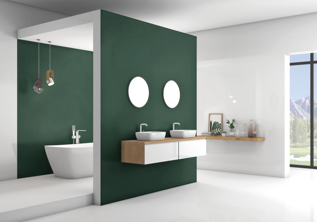 Photo Panneau mural douche NU VIPANEL COULEUR UNIE NCS 7020-B70G VEL. 1500x2550x3MM