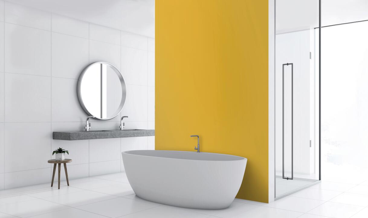 Photo Panneau mural douche NU VIPANEL COULEUR UNIE NCS 2050-Y20R VEL. 1000x2550x3MM