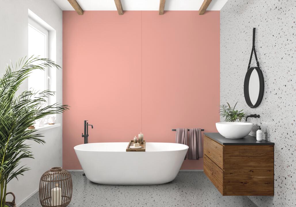Panneau mural douche VIPANEL COULEUR UNIE PEACH VEL. 1000x2550x3MM|Revêtement pour salle de bain