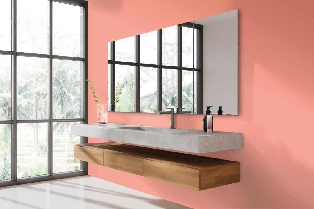 Panneau mural douche VIPANEL COULEUR UNIE PEACH VEL. 1000x2550x3MM|Revêtement pour salle de bain