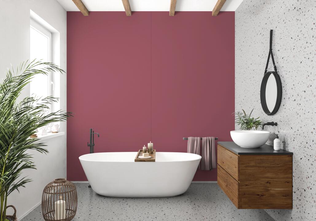 Photo Panneau mural douche NU VIPANEL COULEUR UNIE LIE DE VIN VEL. 1000x2550x3MM