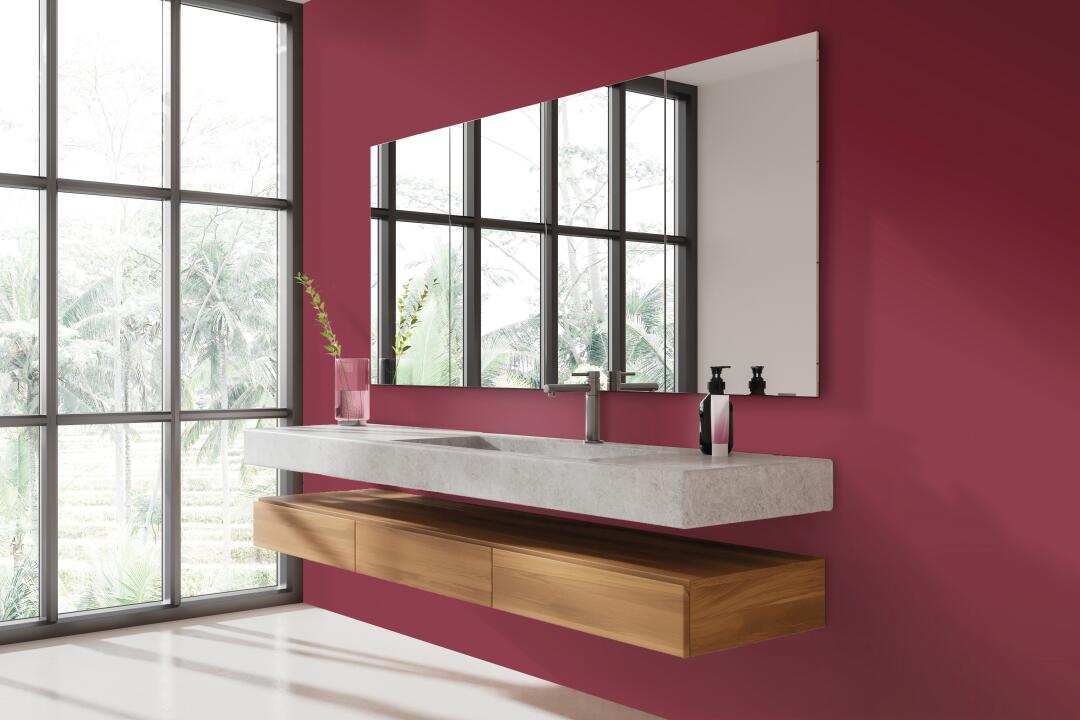 Photo Panneau mural douche NU VIPANEL COULEUR UNIE LIE DE VIN VEL. 1000x2550x3MM