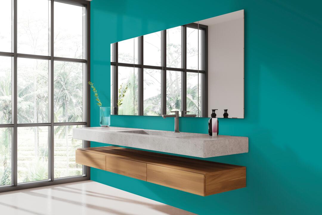 Photo Panneau mural douche NU VIPANEL COULEUR UNIE LAGON VEL. 1000x2550x3MM