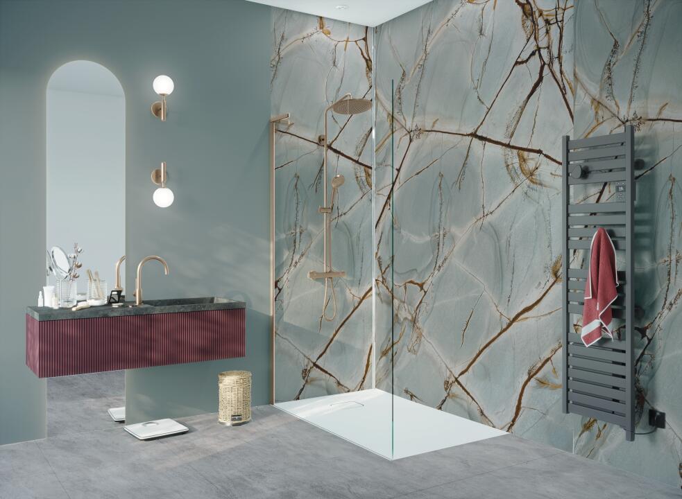 Panneau mural douche VIPANEL CARISSIMA QUARTZITE DEEP BLUE BRI. 1500x2550x3MM|Revêtement pour salle de bain