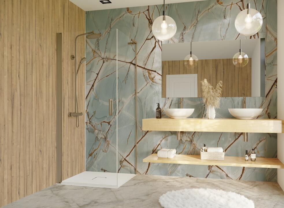 Panneau mural douche VIPANEL CARISSIMA QUARTZITE DEEP BLUE BRI. 1500x2550x3MM|Revêtement pour salle de bain