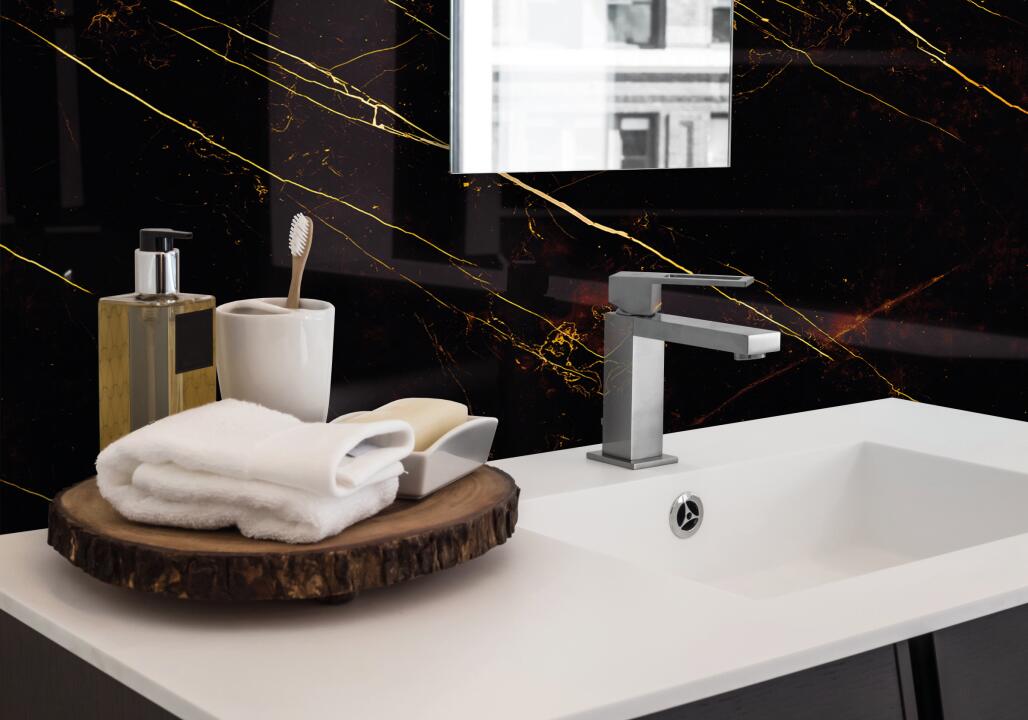 Panneau mural douche VIPANEL CARISSIMA ECLAT DORE BRI. 1500x2550x3MM|Revêtement pour salle de bain