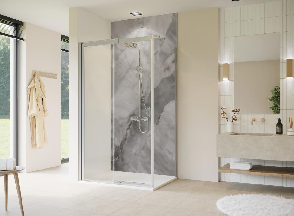 Photo Panneau mural douche NU VIPANEL CARISSIMA CENDRE BRI. 1000x2550x3MM