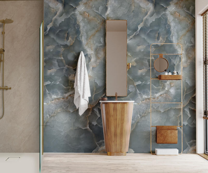 Photo Panneau mural douche NU VIPANEL CARISSIMA AIGUE MARINE BRI. 1500x2550x3MM