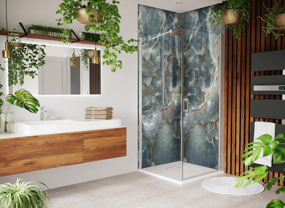 Photo Panneau mural douche NU VIPANEL CARISSIMA AIGUE MARINE BRI. 1500x2550x3MM