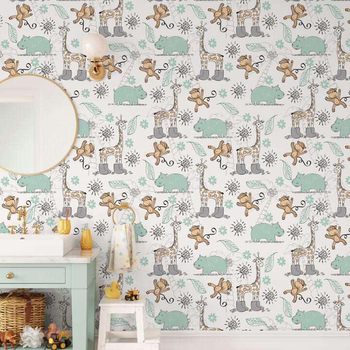 Panneau mural douche VIPANEL KIDS HAPPY JUNGLE MAT 1000x2550x3MM|Revêtement pour salle de bain