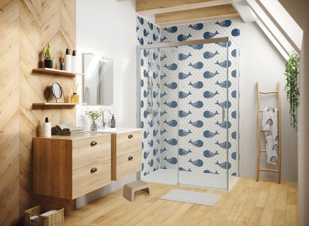Panneau mural douche VIPANEL KIDS BALEINES MAT 1500x2550x3MM|Revêtement pour salle de bain
