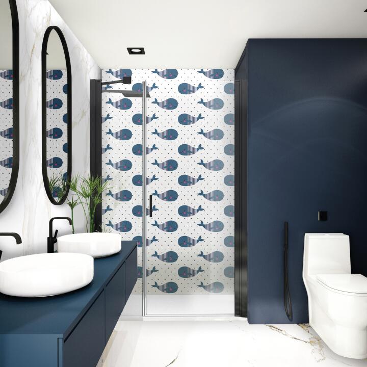 Panneau mural douche VIPANEL KIDS BALEINES MAT 1500x2550x3MM|Revêtement pour salle de bain