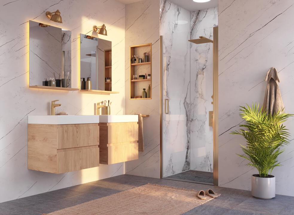 Panneau mural douche VIPANEL MARBRE CLASSICO MAT 1000x2550x3MM|Revêtement pour salle de bain