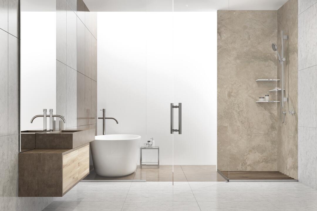 Panneau mural douche VIPANEL MARBRE BEIGE MAT 1500x2550x3MM|Revêtement pour salle de bain