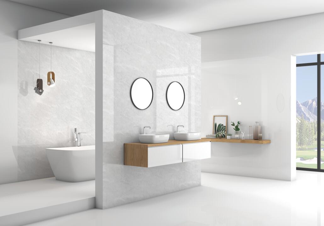 Panneau mural douche VIPANEL MARBRE GRIS BRI. 1500x2550x3MM|Revêtement pour salle de bain