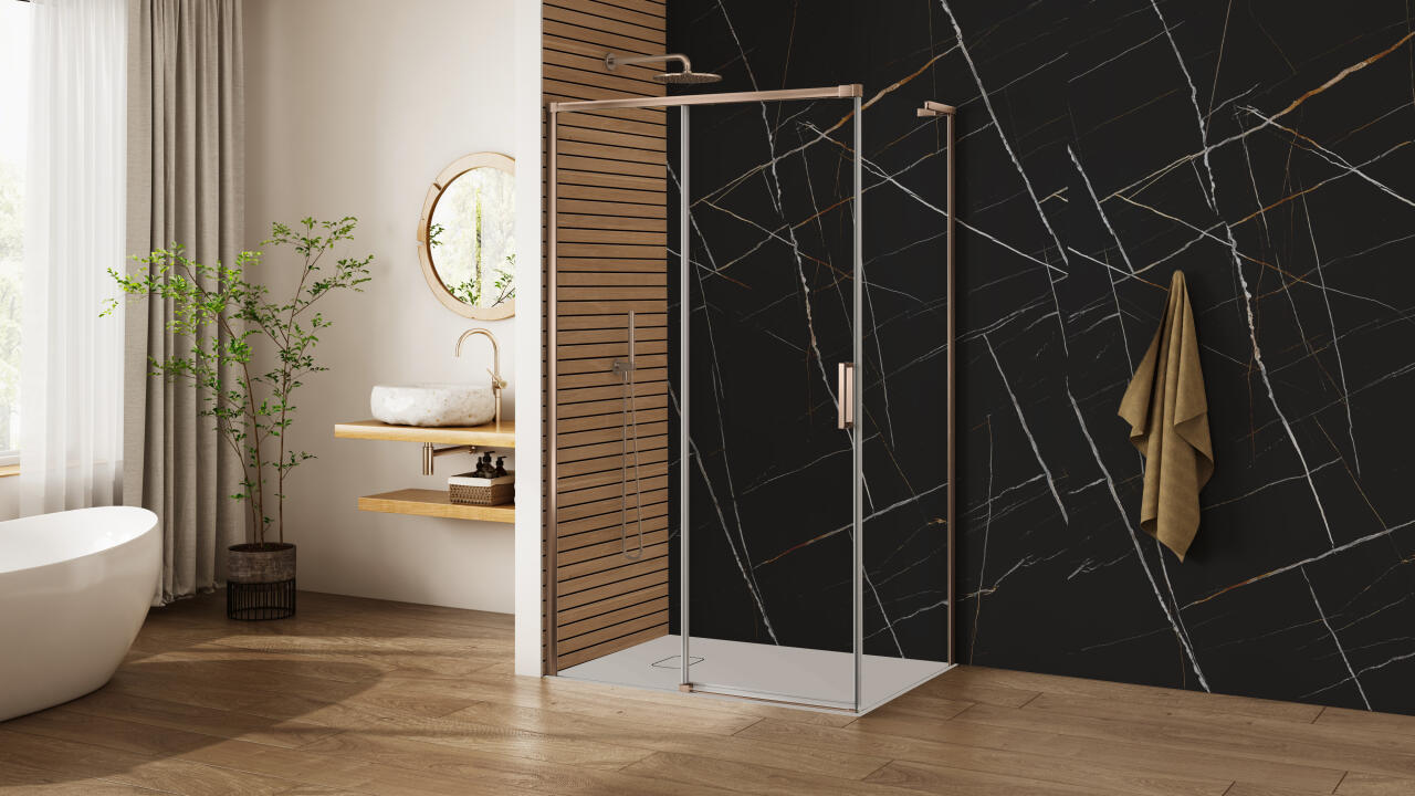 Photo Panneau mural douche NU VIPANEL MARBRE REFLET NOCTURNE BRI. 1000x2550x3MM