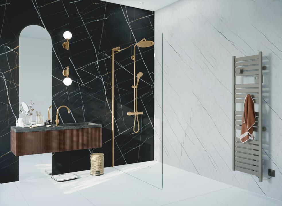 Panneau mural douche VIPANEL MARBRE REFLET NOCTURNE BRI. 1500x2550x3MM|Revêtement pour salle de bain