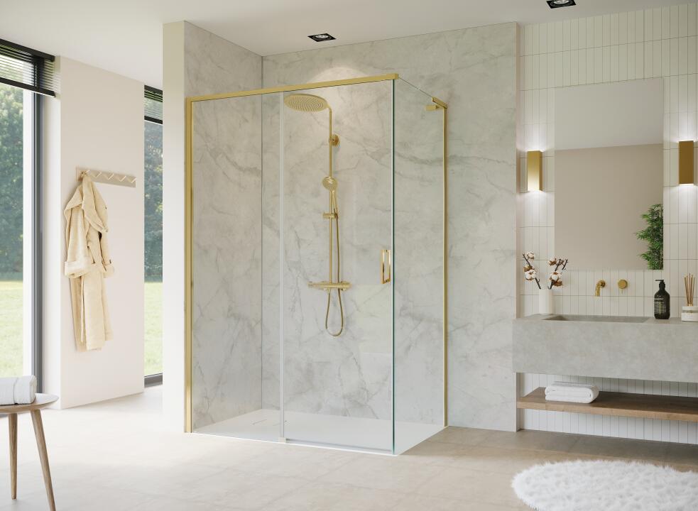 Photo Panneau mural douche NU VIPANEL MARBRE MARBRE ÉVANESCENT MAT 1000x2550x3MM