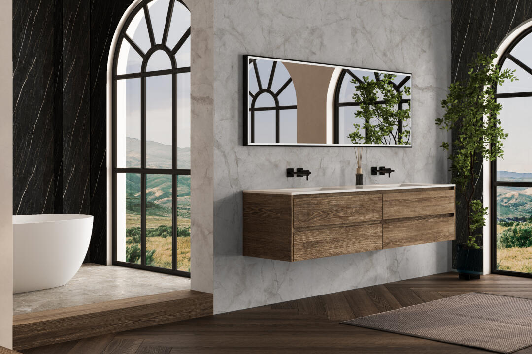 Photo Panneau mural douche NU VIPANEL MARBRE MARBRE ÉVANESCENT MAT 1500x2550x3MM