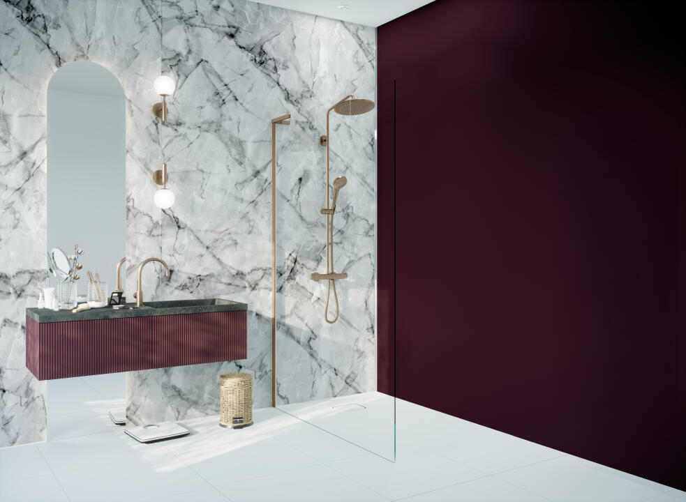 Panneau mural douche VIPANEL MARBRE MARBRE ARCTIQUE BRI. 1000x2550x3MM|Revêtement pour salle de bain