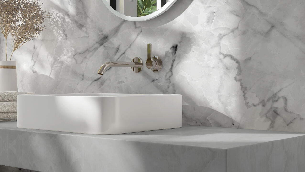 Panneau mural douche VIPANEL MARBRE MARBRE ARCTIQUE BRI. 1000x2550x3MM|Revêtement pour salle de bain