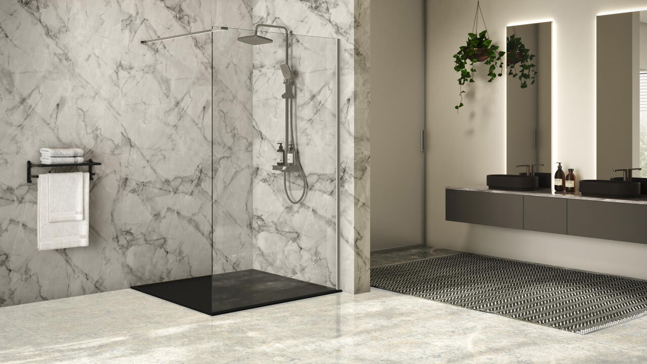 Panneau mural douche VIPANEL MARBRE MARBRE ARCTIQUE BRI. 1500x2550x3MM|Revêtement pour salle de bain