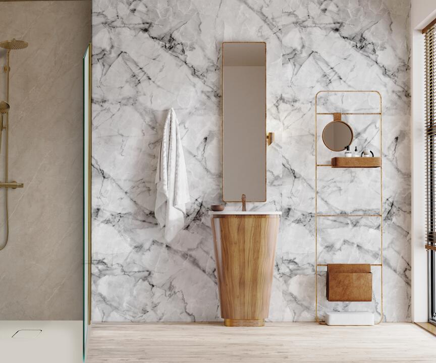 Panneau mural douche VIPANEL MARBRE MARBRE ARCTIQUE BRI. 1500x2550x3MM|Revêtement pour salle de bain