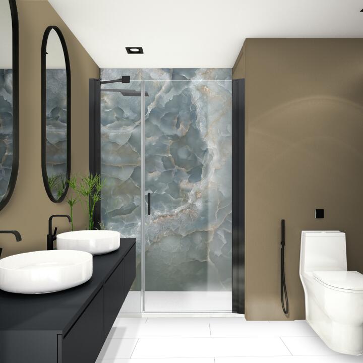 Photo Panneau mural douche NU VIPANEL MOTIF HEXA VEL. 1500x2550x3MM