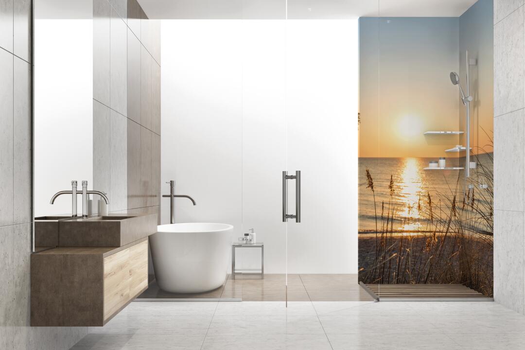 Photo Panneau mural douche NU VIPANEL INSPIRATION NATURE LEVER SOL BRI. 1500x2550x3MM
