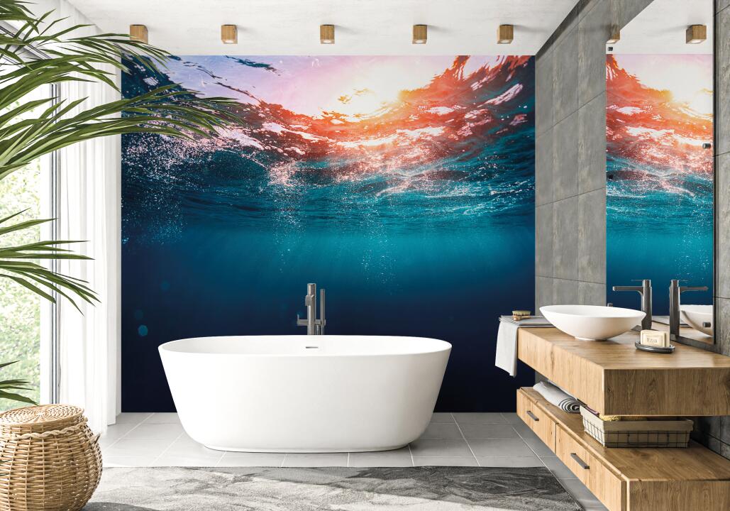 Panneau mural douche VIPANEL INSPIRATION NATURE OCÉEAN BRI. 1000x2550x3MM|Revêtement pour salle de bain