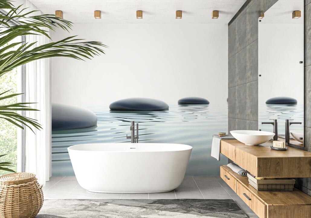 Photo Panneau mural douche NU VIPANEL INSPIRATION NATURE GALETS BRI. 1000x2550x3MM