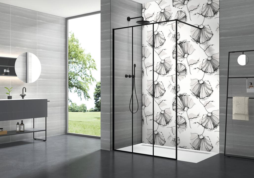 Panneau mural douche VIPANEL INSPIRATION NATURE COQUELICO G MAT 1000x2550x3MM|Revêtement pour salle de bain