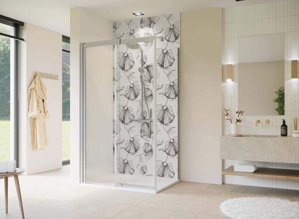 Panneau mural douche VIPANEL INSPIRATION NATURE COQUELICO G MAT 1500x2550x3MM|Revêtement pour salle de bain