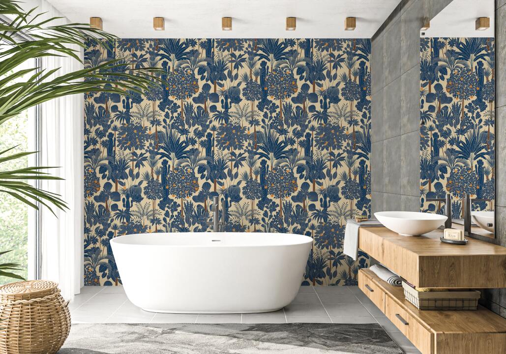 Photo Panneau mural douche VIPANEL OLYMPIA BLUE GARDEN VEL. 1500x2550x3MM