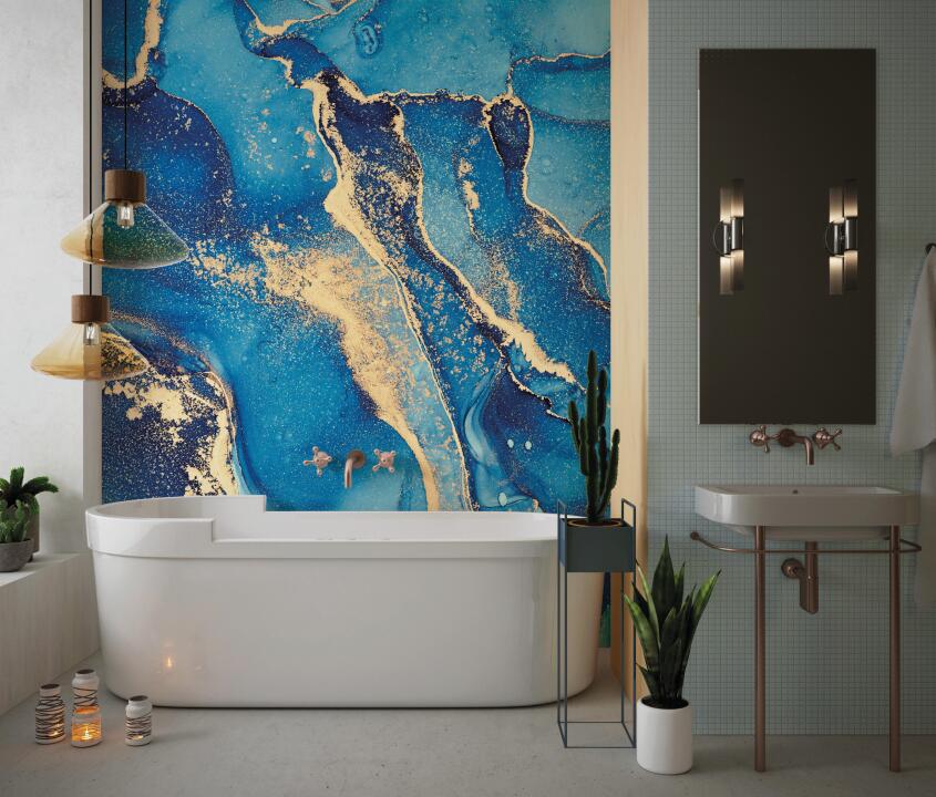 Panneau mural douche VIPANEL OLYMPIA QUARTZ BLEU BRI. 1000x2550x3MM|Revêtement pour salle de bain