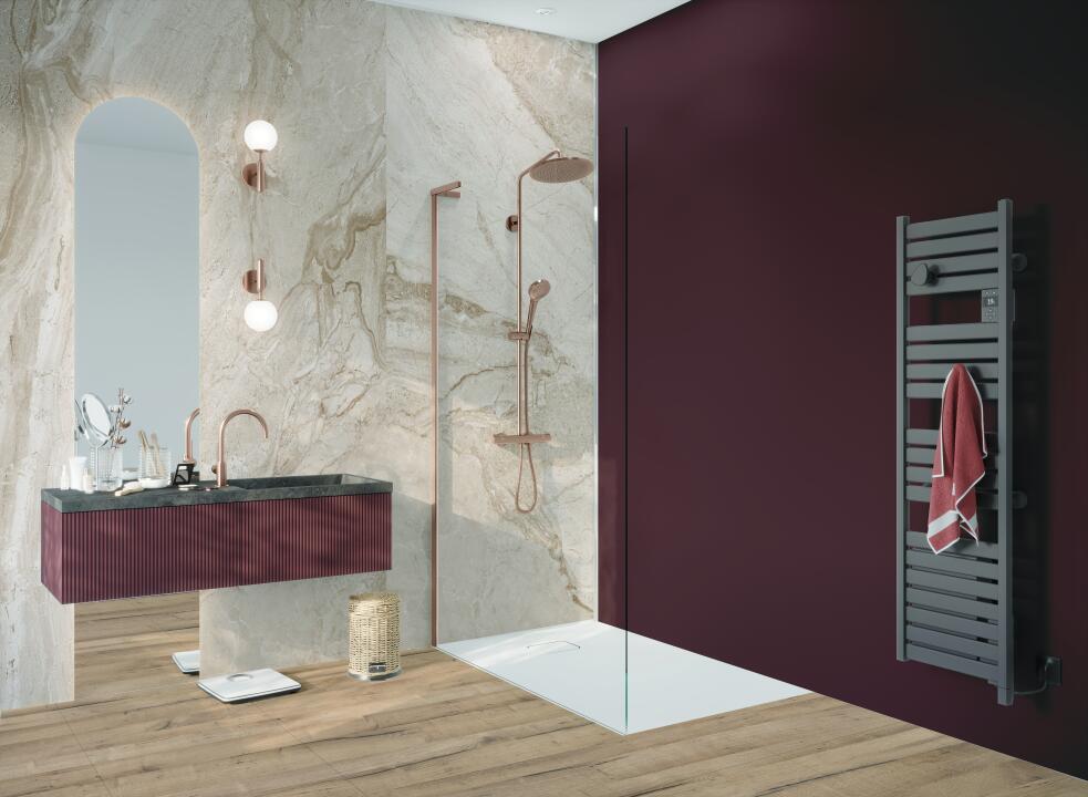 Photo Panneau mural douche NU VIPANEL PIERRE SAHARA 1 MAT 1250x2550x3MM