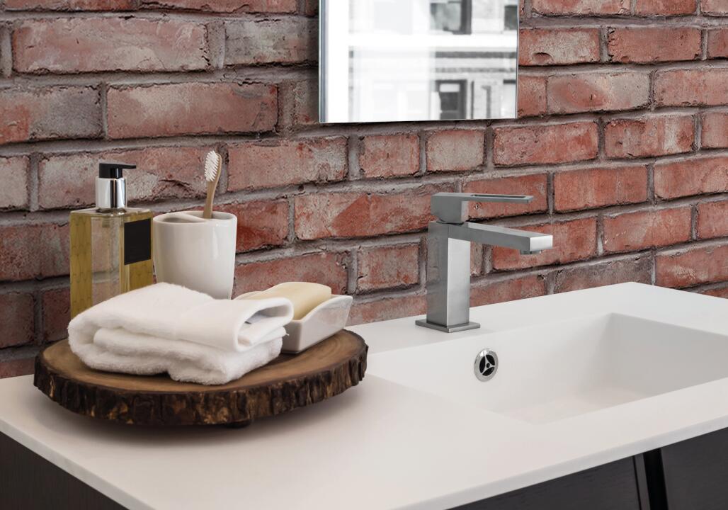 Photo Panneau mural douche NU VIPANEL PIERRE BRIQUES ROUGES VEL. 1000x2550x3MM