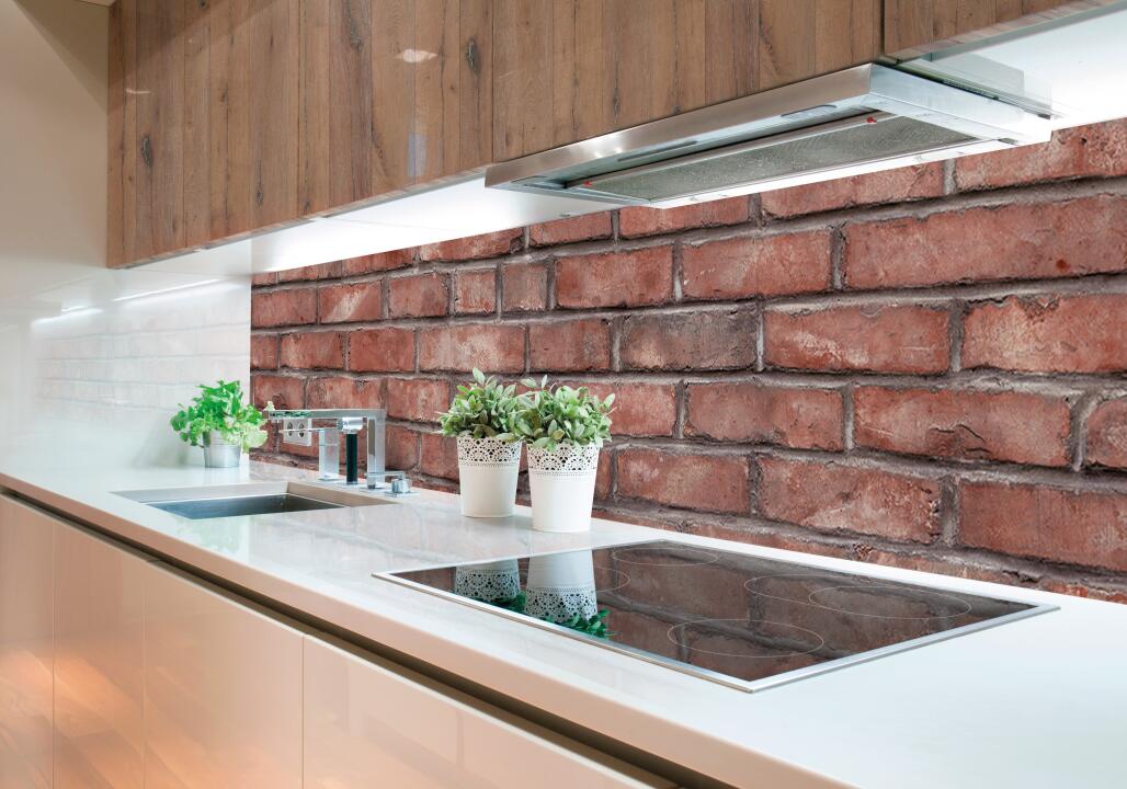 Photo Panneau mural douche NU VIPANEL PIERRE BRIQUES ROUGES VEL. 1000x2550x3MM