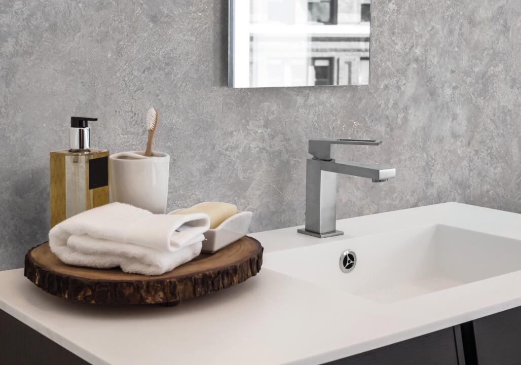 Panneau mural douche VIPANEL PIERRE ARDOISE GRIS STRUC. 1500x2550x3MM|Revêtement pour salle de bain