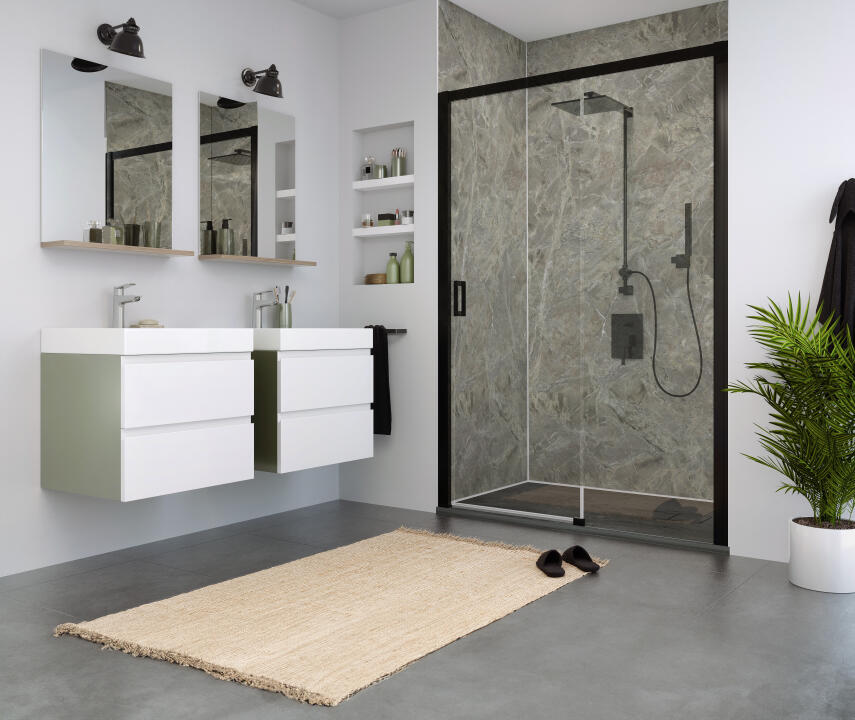 Photo Panneau mural douche NU VIPANEL PIERRE PETRA NATURA MAT 1500x2550x3MM